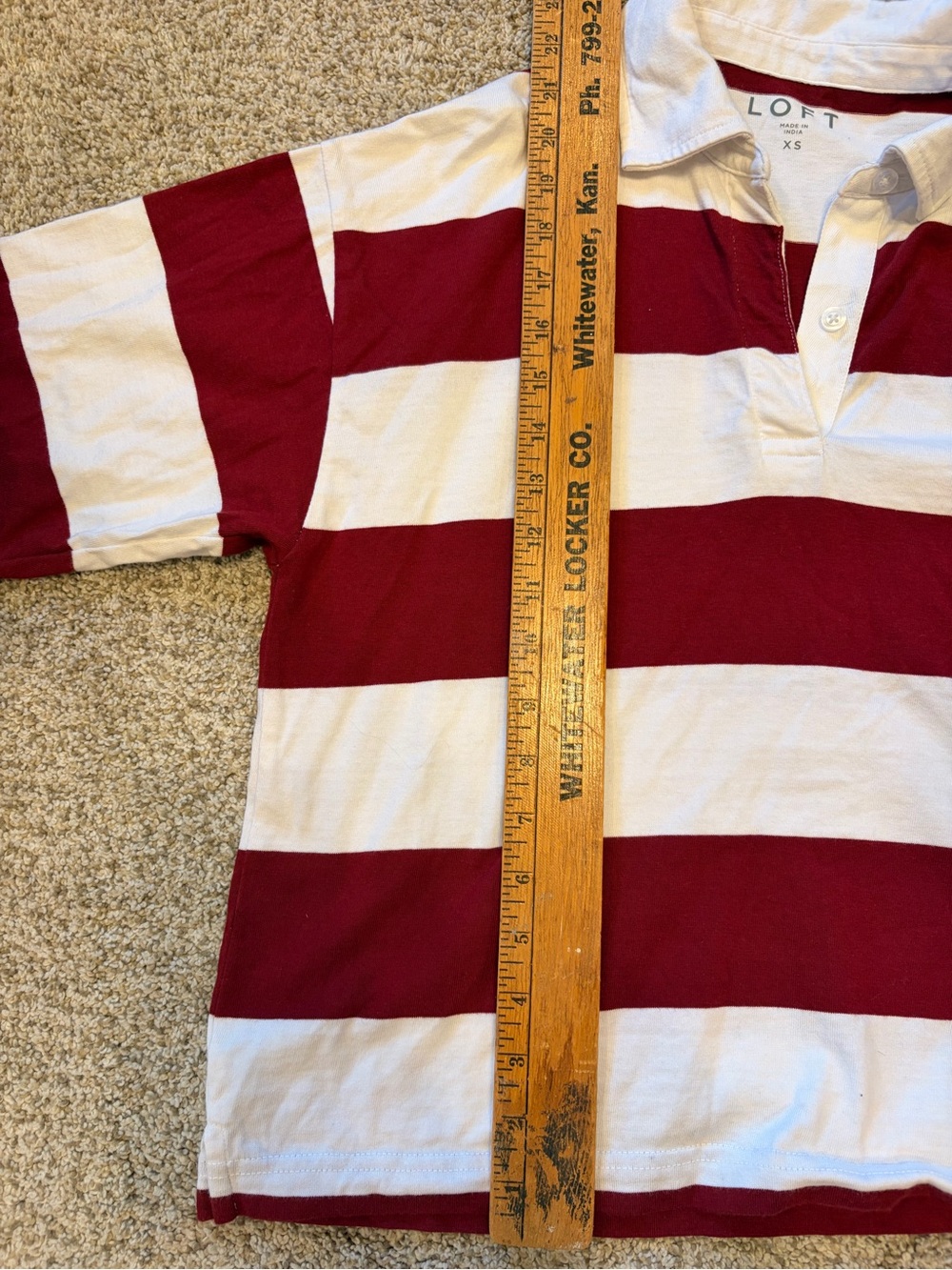 LOFT Women’s Red & White Striped Rugby Shirt - Picture 4 of 5